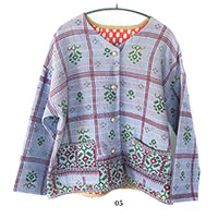 オールドラリーキルトジャケット 青い花