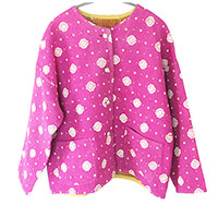 オールドラリーキルトジャケット 青い花